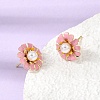 Brass Enamel Stud Earrings KK-CBA8324-27G-4