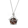 Stainless Steel Macrame Pouch Empty Stone Holder for Pendant Necklaces Making NJEW-TA00121-02-5