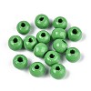 Spray Painted Round Natural Schima Wood Beads WOOD-A018-6mm-08-1