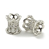 Rack Plating Brass Micro Pave Cubic Zirconia Beads KK-K386-04P-1