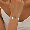 Stylish Alloy Double-layered Ball Chain Moon and Star Charm Women's Bracelets ZD9795-1