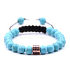 Synthetic Turquoise Braided Bead Bracelets TW4699-2-1