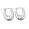 304 Stainless Steel Chunky Oval Hoop Earrings for Women EJEW-A076-06P-1