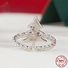 Christmas Tree Rhodium Plated 925 Sterling Silver Cuff Rings for Women FS-WG343DB-01-1