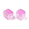 Frosted Glass Beads with Golden Glitter Powder DGLA-NH001-8mm-01H-2