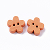 2-Hole Spray Painted Wooden Buttons X-BUTT-T007-009-2