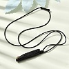 Raw Rough Natural Black Tourmaline Nuggets Pendant Adjustable Waxed Cord Necklaces for Women Men GG-CBA7610-12-2