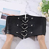 PU Leather Wide Elastic Corset Belt with Alloy Heart Buckle AJEW-WH0007-26-3