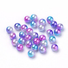Rainbow Acrylic Imitation Pearl Beads OACR-R065-4mm-A06-1