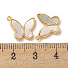 Brass Pave Shell Butterfly Charms KK-K378-30G-3