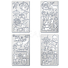 BENECREAT 4Pcs 4 Pattern Steel Metal Stencil Template DIY-BC0003-21-1