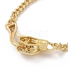 Cubic Zirconia Leopard Link Bracelet Brass Curb Chains for Women BJEW-G664-01G-02-3