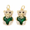 Brass Micro Pave Cubic Zirconia Pendants ZIRC-P098-02G-2