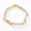 Natural Citrine(Dyed & Heated) Beads Stretch Bracelets BJEW-JB05879-01-1