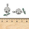 Brass Micro Pave Cubic Zirconia Rotatable Pendants KK-A287-11F-P-3