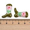 Boot Baking Paint Glass Enamel  Beads LAMP-C020-02G-4