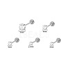 304 Stainless Steel Micro Pave Clear Cubic Zirconia Cartilage Earrings WG9004D-48-1