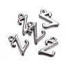 Gunmetal Plated Alloy Letter Pendants PALLOY-J718-01B-Z-2