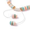 Handmade Disc Polymer Clay Braided Bead Bracelets Set BJEW-TA00043-21