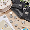 20Pcs Flower Zinc Alloy & Rhinestone & Glass Rivets BUTT-NB0001-84D-4