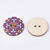 2-Hole Printed Wooden Buttons BUTT-S022-01-LF-2