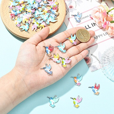 24Pcs 6 Colors Alloy Enamel Connector Charms FIND-YW0011-63-1