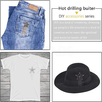Sparkling Rhinestone Hotfix Rhinestone Iron on Patches DIY-FG0001-39-1
