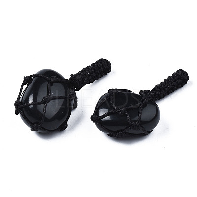 Natural Obsidian Pendants G-N0326-93B-1