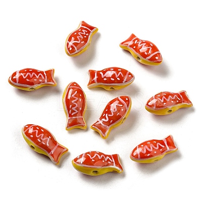 Handmade Printed Porcelain Beads PORC-E015-17K-1