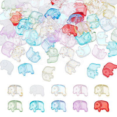 120Pcs 10 Colors Transparent Glass Beads GLAA-DC0001-36-1