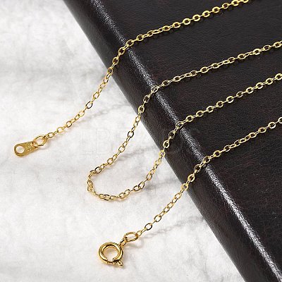 Brass Cable Chain Necklaces X-SW028-G-1