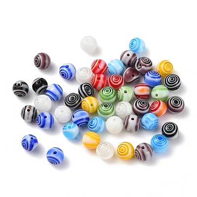 48Pcs Handmade Millefiori Glass Beads LK-YW0001-02B-1