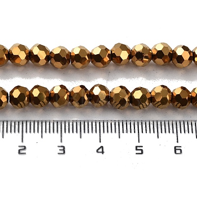 Faceted(32 Facets) Electroplate Glass Bead Strands X-EGLA-R042-6mm-03-1