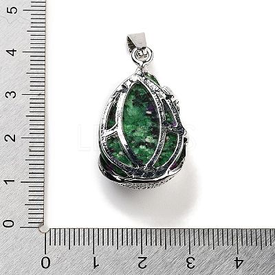 Natural Ruby in Zoisite Teardrop Pendants G-G112-03P-10-1