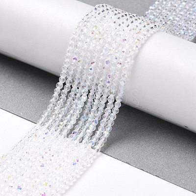 Electroplate Glass Beads Strands GLAA-H021-01A-AB01-1