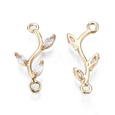 Brass Micro Pave Cubic Zirconia Links Connectors X-KK-S359-156A-RS-1