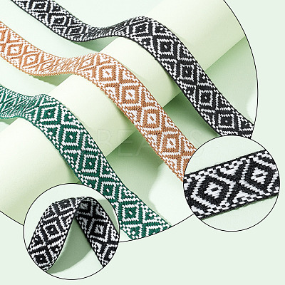 3 Colors Ethnic Style Embroidery Polyester Ribbons SRIB-WR0001-02-1