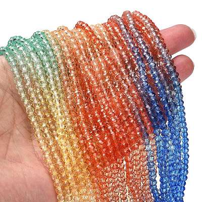 Transparent Painted Glass Beads Strands X1-DGLA-A034-T4mm-A02-1