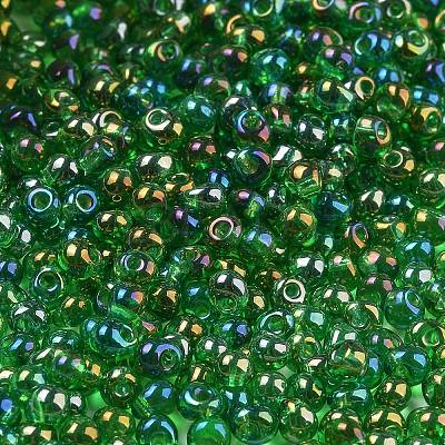 6/0 Inside Colours Fringe Glass Seed Beads SEED-A034-03G-1