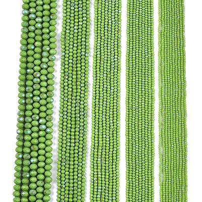 Electroplate Opaque Solid Color Glass Beads Strands EGLA-A044-P2mm-L30-1