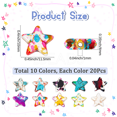200Pcs 10 Colors Spray Painted Synthetic Turquoise Beads G-SC0003-36-1