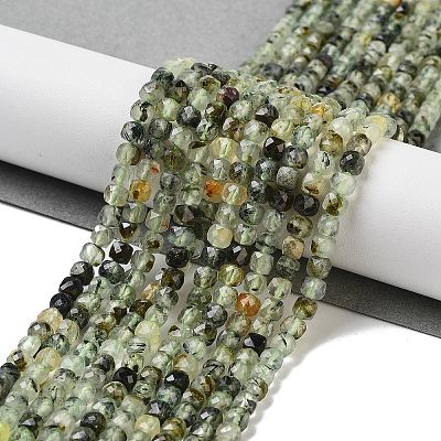 Natural Prehnite Beads Strands G-B088-E16-04-1
