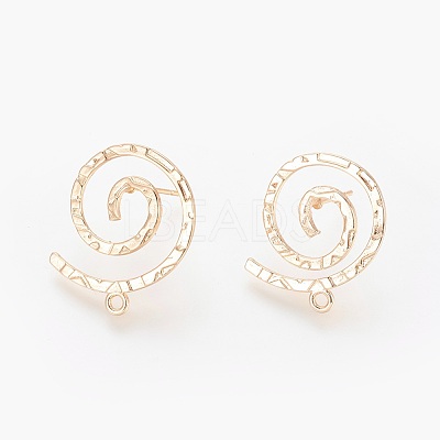 Brass Stud Earring Findings X-KK-R058-187G-1