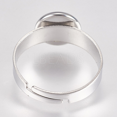 Tarnish Resistant 304 Stainless Steel Pad Ring Settings STAS-G173-19P-8mm-1