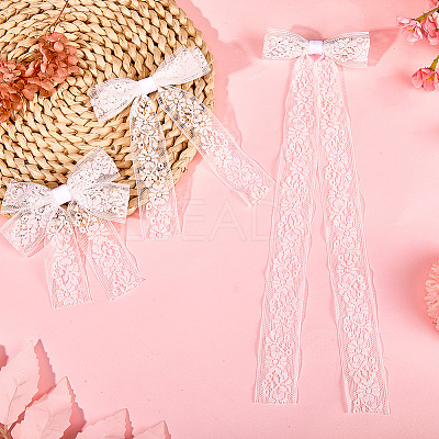 1Box Polyester Alloy Bowknot Hair Clips PHAR-CN0001-03-1