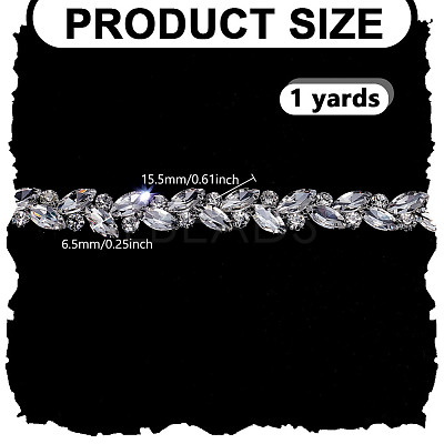 1 Yard Brass Glass Link Chains AJEW-AR0002-74-1