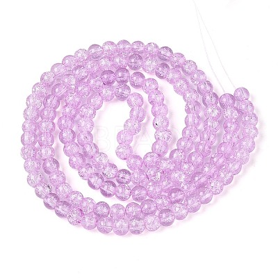 Spray Painted Crackle Glass Beads Strands CCG-Q002-6mm-04-1