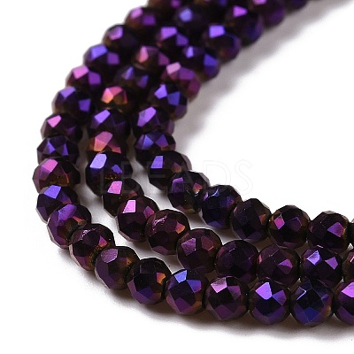 Electroplate Glass Beads Strands GLAA-H021-01B-FP09-1