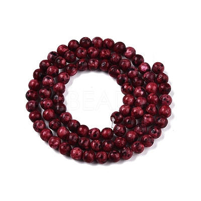 Dyed Natural White Jade Beads Strands G-T140-4mm-B07-1