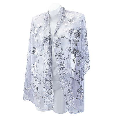 Detachable Polyester Bridal Lace Shawls AJEW-WH0696-305A-1
